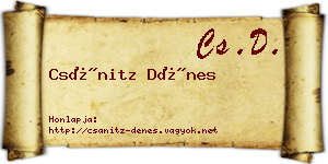 Csánitz Dénes névjegykártya