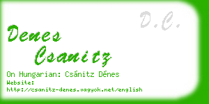 denes csanitz business card