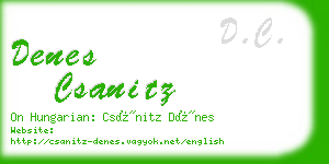 denes csanitz business card